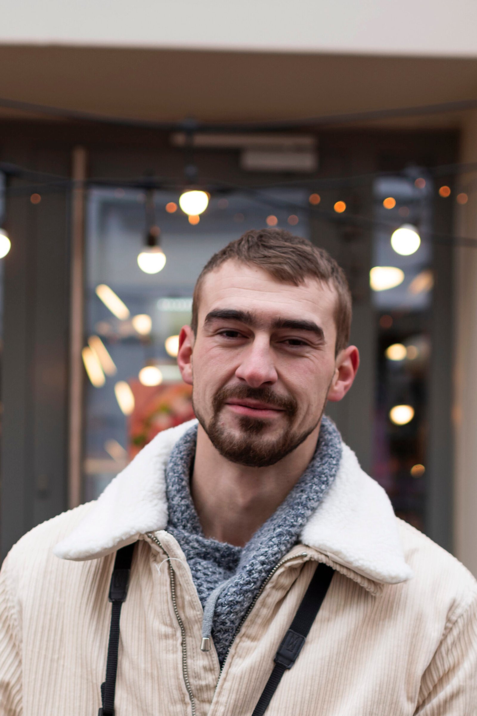 man with photo camera his holidays